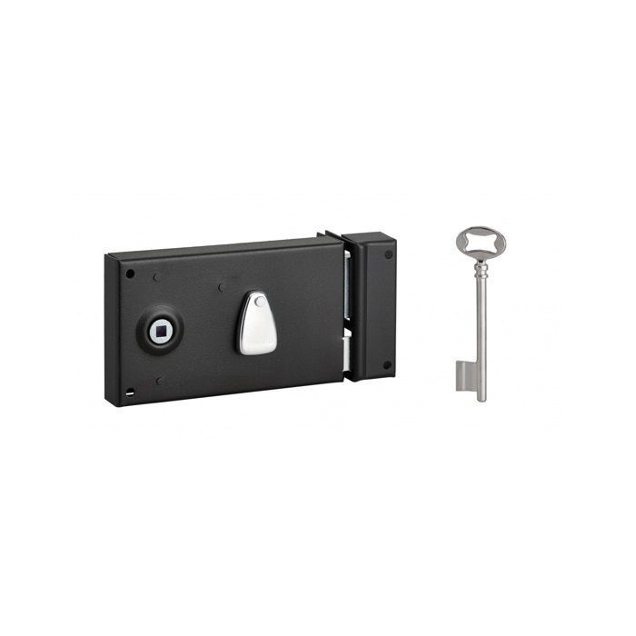 Serradura horizontal preta epóxi 140x85 mm thirard com trinco de meia-volta