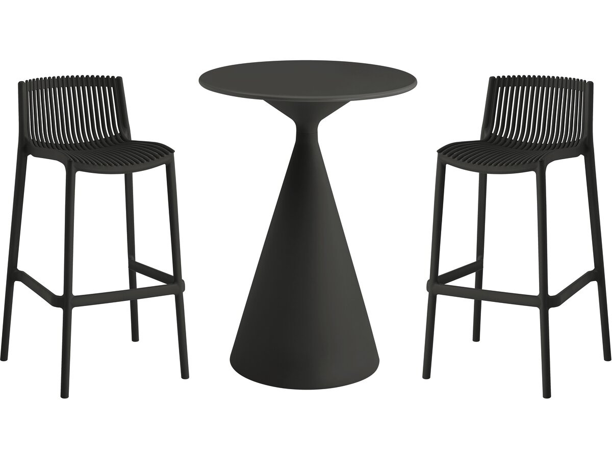 Mesa e cadeiras altas de jardim estilo bistrô empilháveis <<néora>> - 2 lug