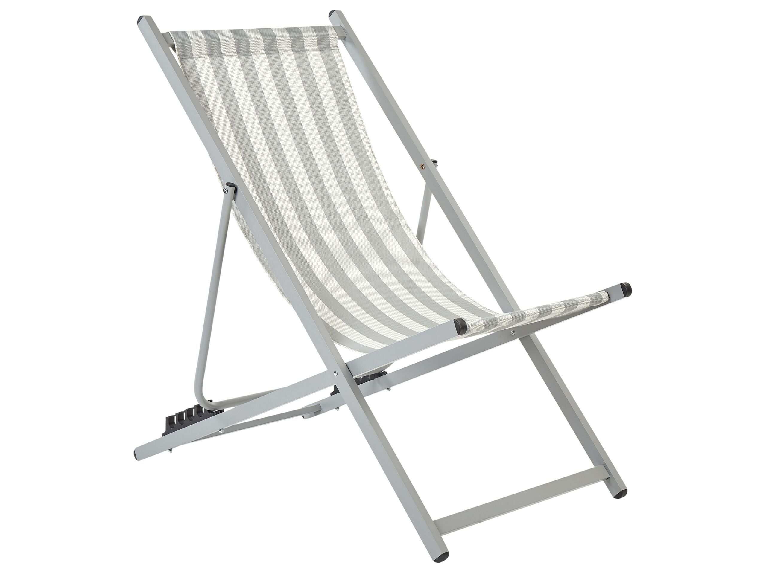 Cadeira de praia dobrável locri ii metal cinzento claro