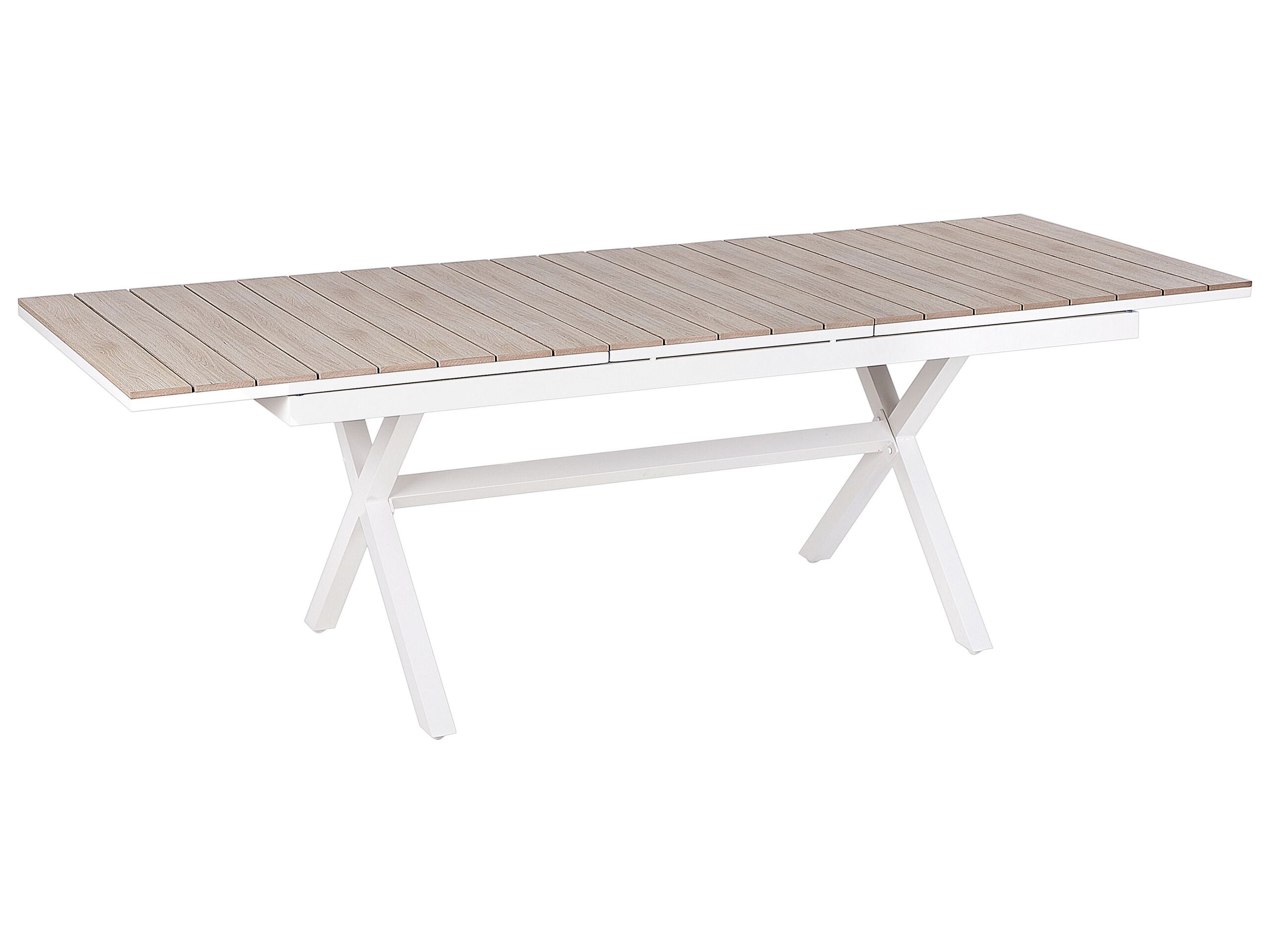 Mesa de refeição de jardim extensível fanes 184/242 cm 90 cm metal branco