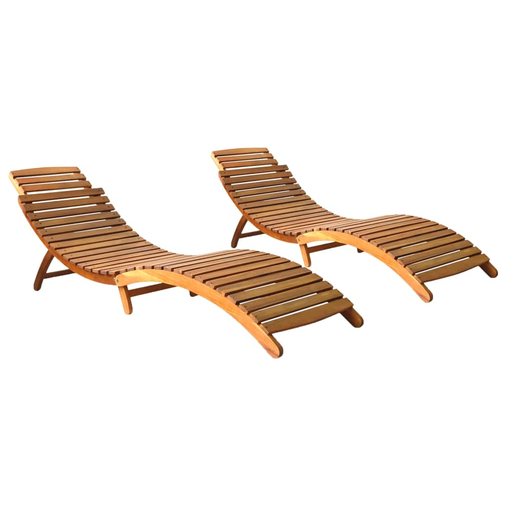 vidaXL tumbonas 2 uds madera maciza de acacia