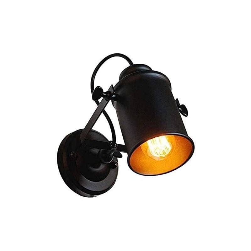 Luminária de parede vintage metal regulável E27 preto