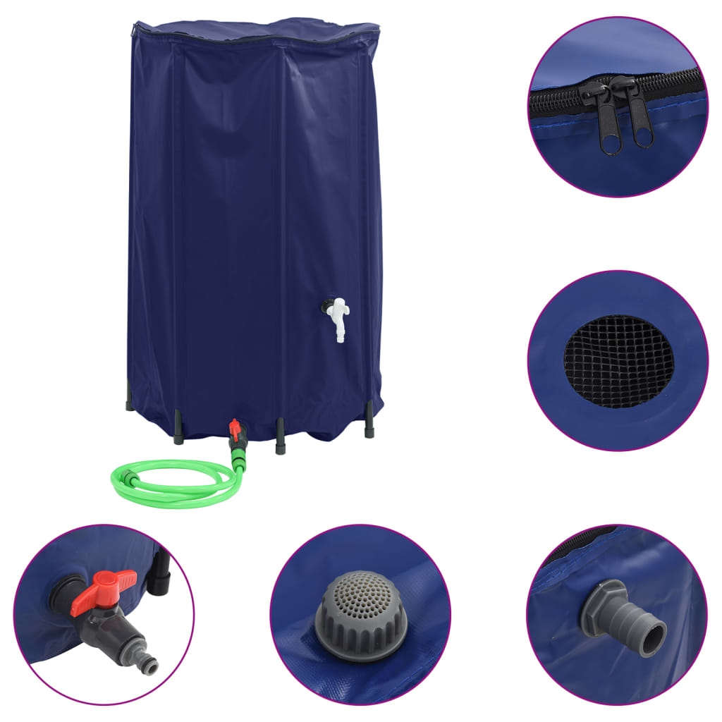 Depósito de água dobrável com torneira 500 l PVC