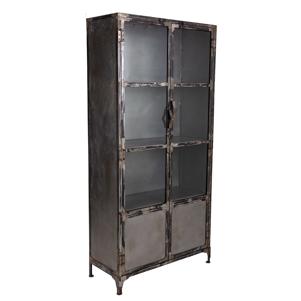 Vitrina de metal preto 90x40x190