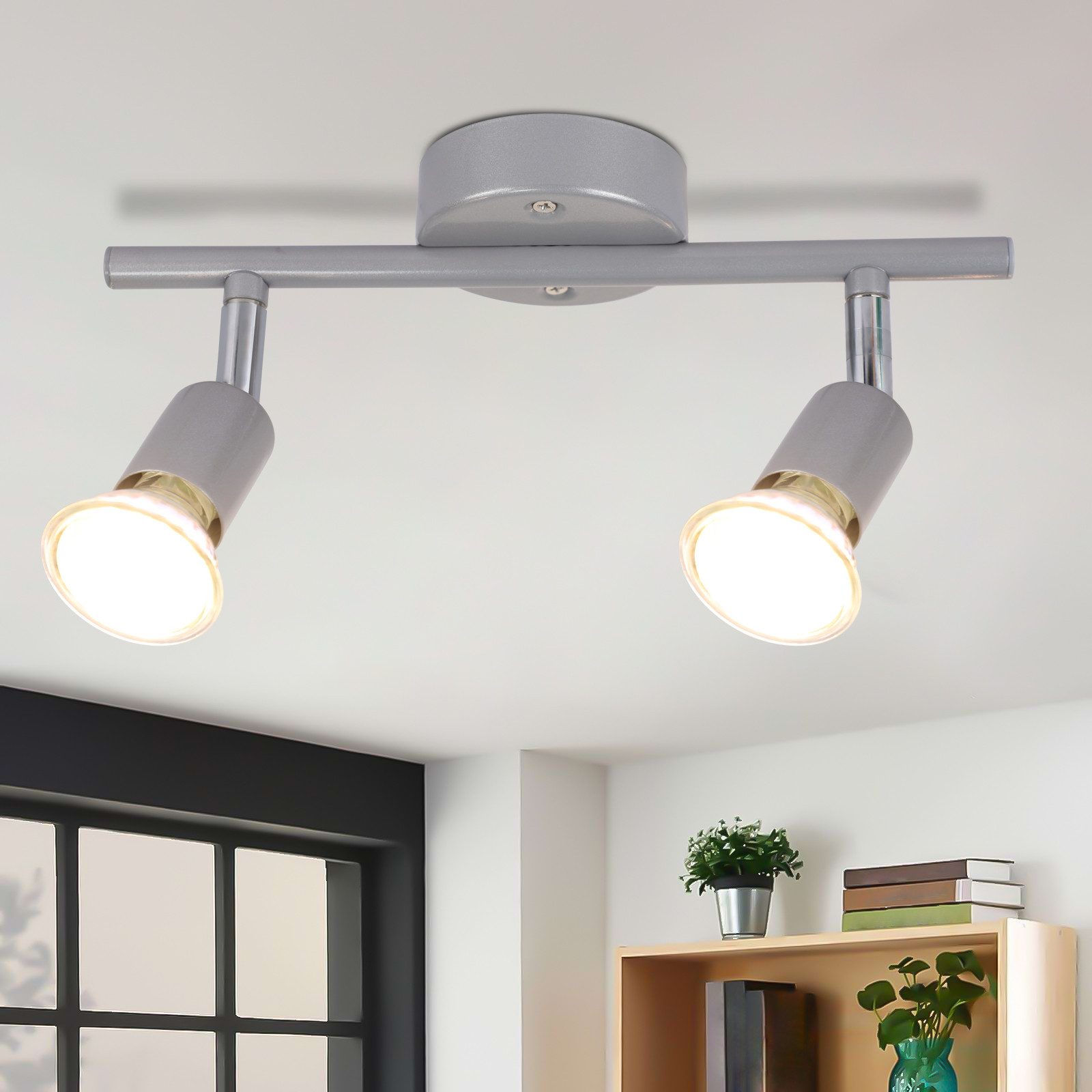 Nettlife luminária de teto prata gu10 26x15