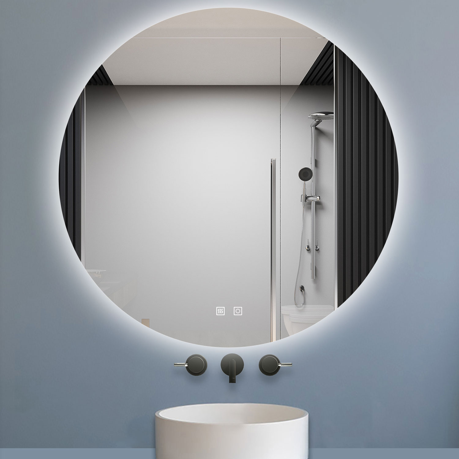 Espelho de casa de banho LED 100cm, anti-embaciamento, luz regulável