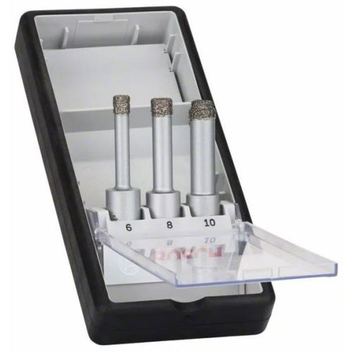 Caixa com 3 brocas diamantadas easy dry robuste linha 6 - 8 - 10mm - Bosch