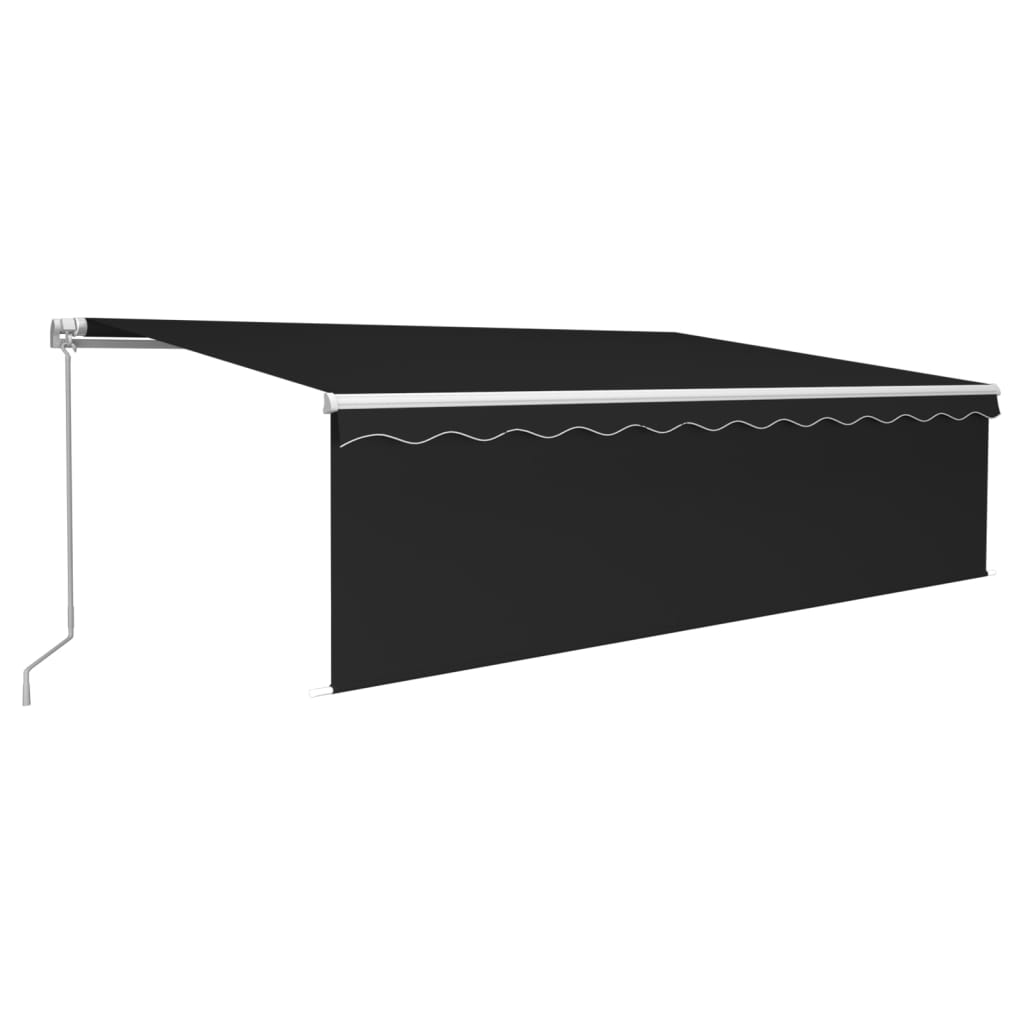 vidaXL toldo retráctil manual con persiana 5x3 m gris antracita