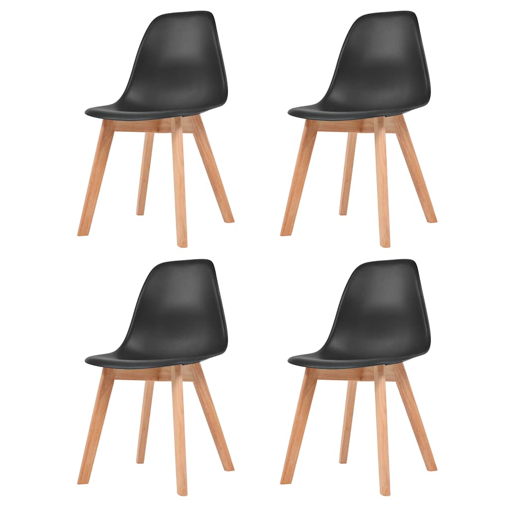 Cadeiras de jantar 4 pcs plástico preto ewg8659