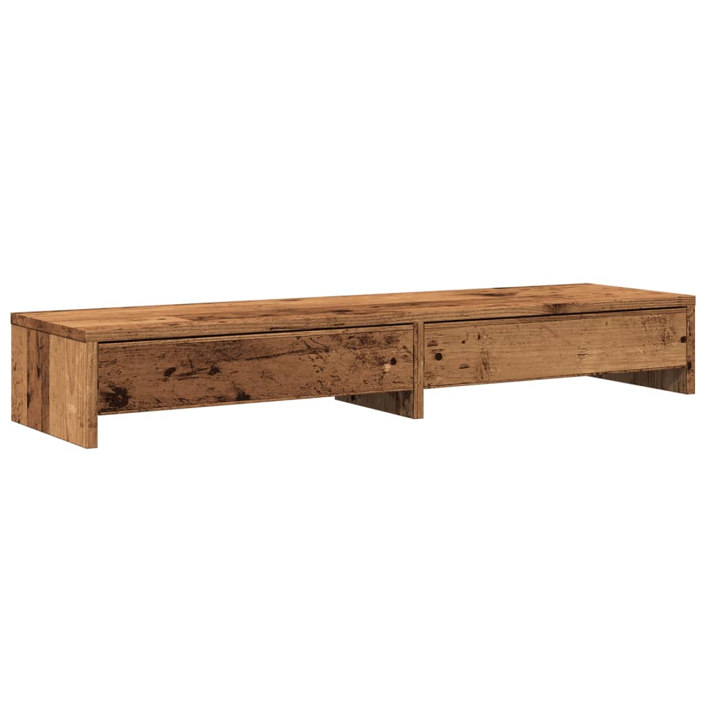 Suporte de monitor mesa móvel de escritório com gavetas madeira antiga made