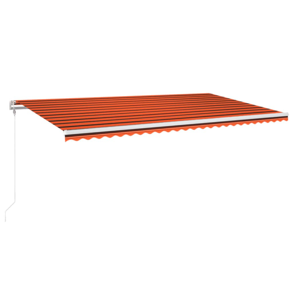 Toldo autom. LED e sensor de vento 600x300 cm laranja/castanho
