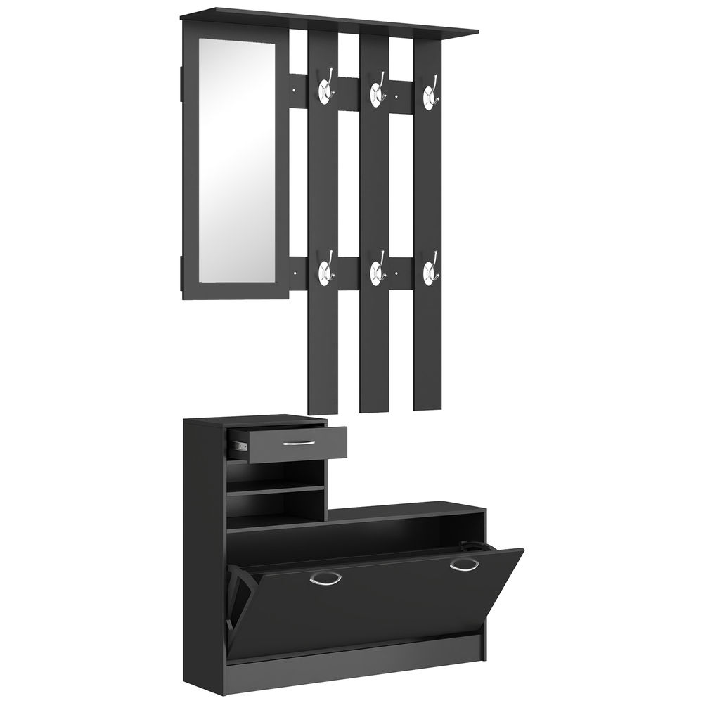 Móvel cabide de entrada 90x10x91 cm Homcom, casa - móveis de armazenamento