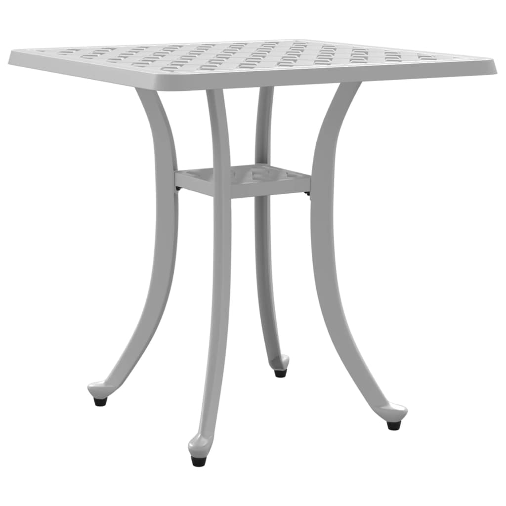 Mesa de jardim 53x53x53 cm alumínio fundido branco