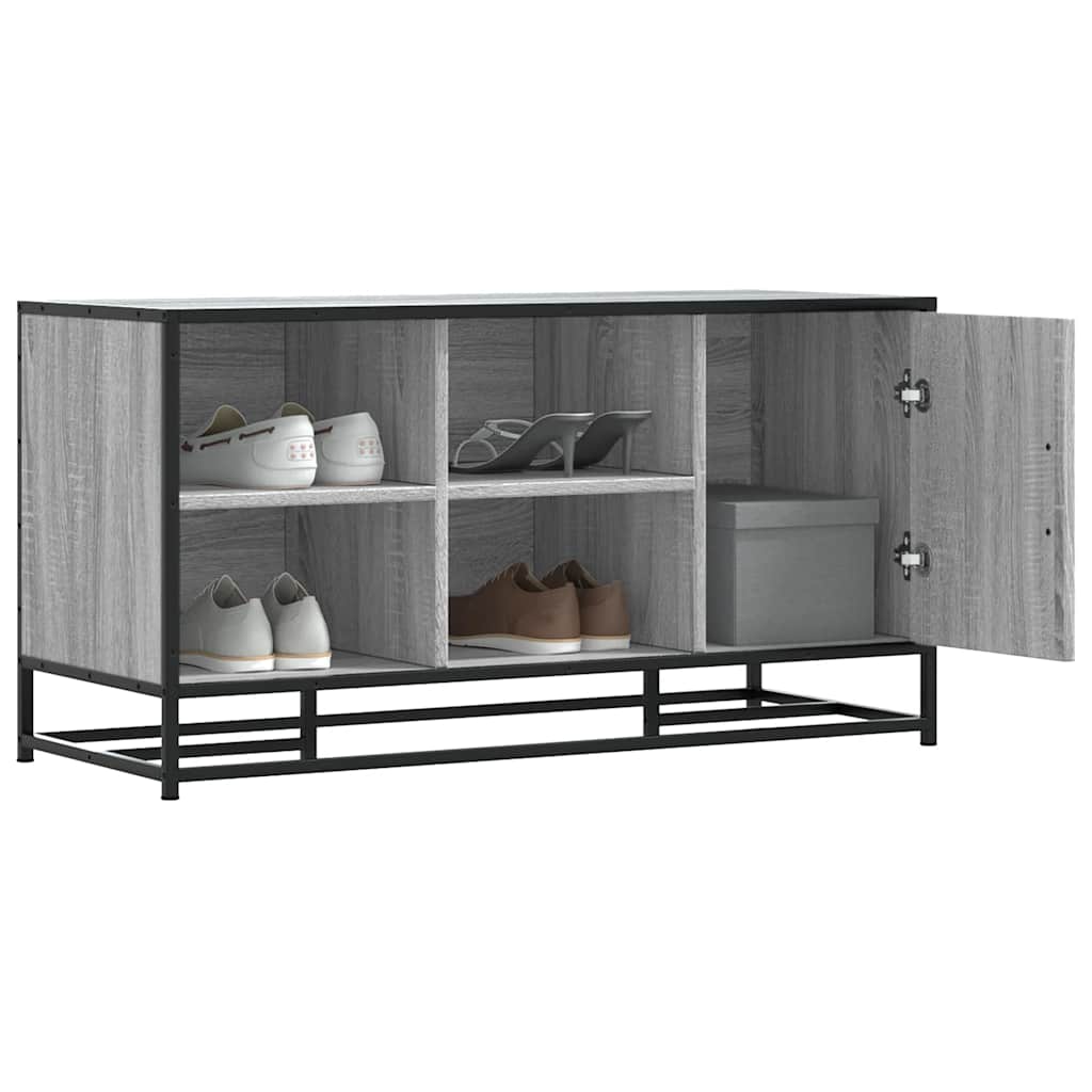 Banco para calçado sonoma 100x40x53,5 cm madeira metal cinzento wf433562