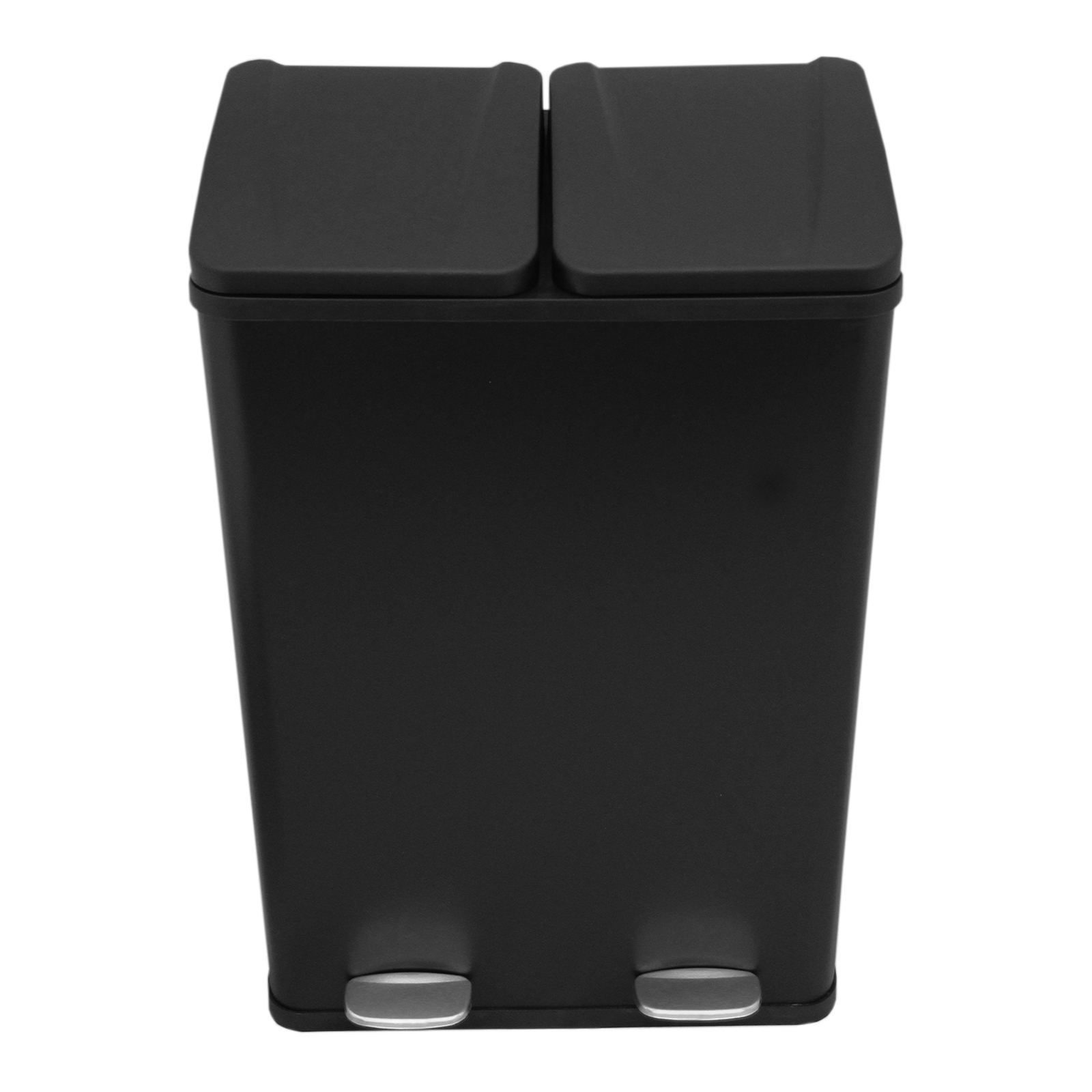 Lixeira com pedal duplo 2x30l reciclagem, preta