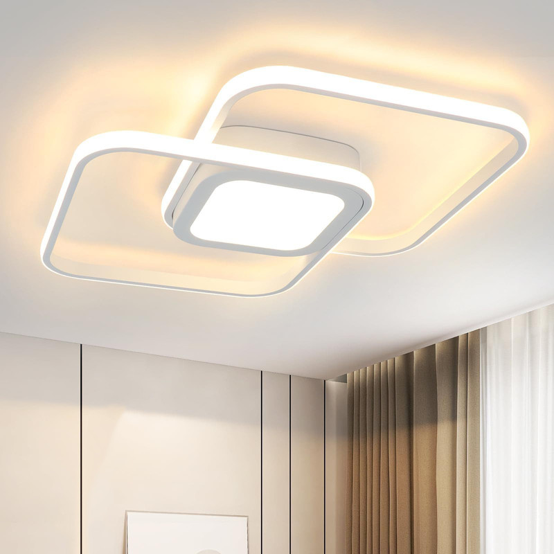 Nettlife conduziu a luz de teto 48w metal branco regulável moderno com