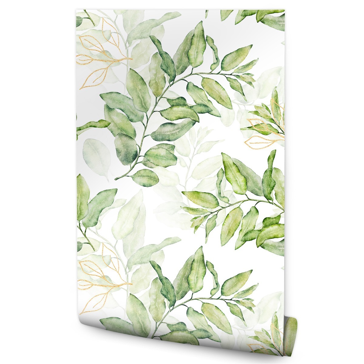 Papel de parede para quarto folhas aguarela natureza moderna