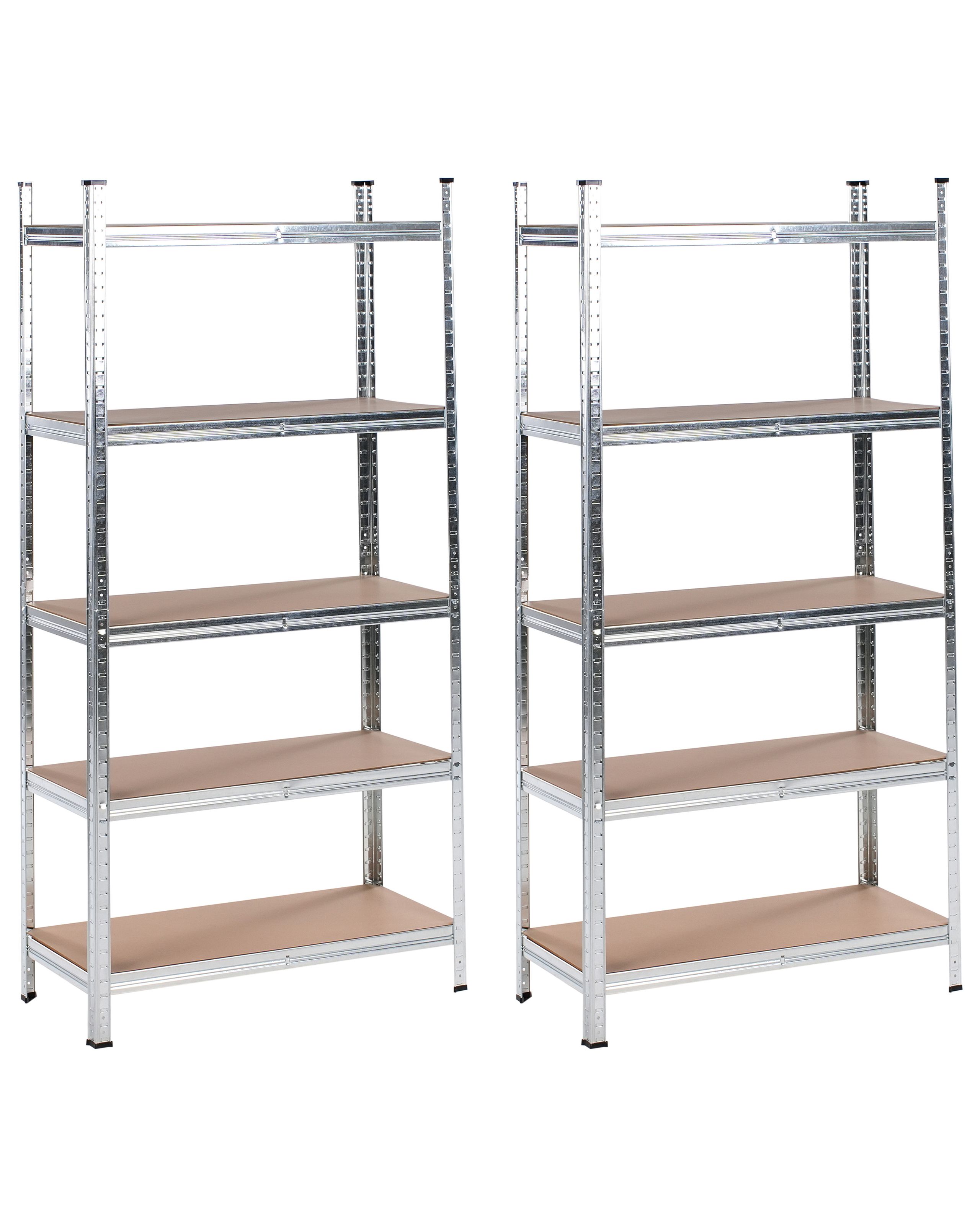 Conjunto de 2 estantes de garagem xitta metal 75 cm 30 cm prateado