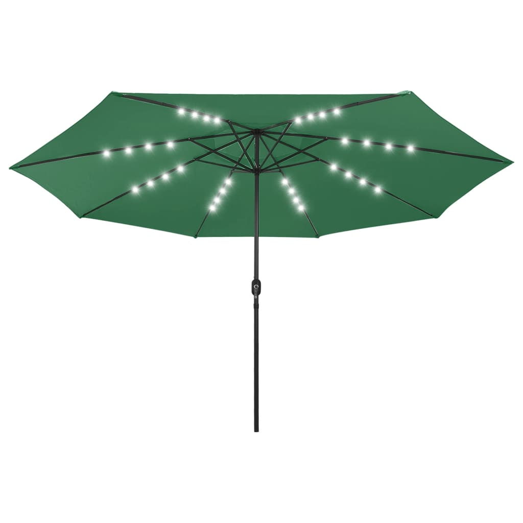 Guarda-sol de jardim com luzes LED 400 cm verde wgo4501