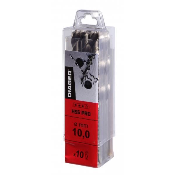 Broca hss meule pro série curta tubo de 10 - ø 6,5 mm - diager - 726d06.5