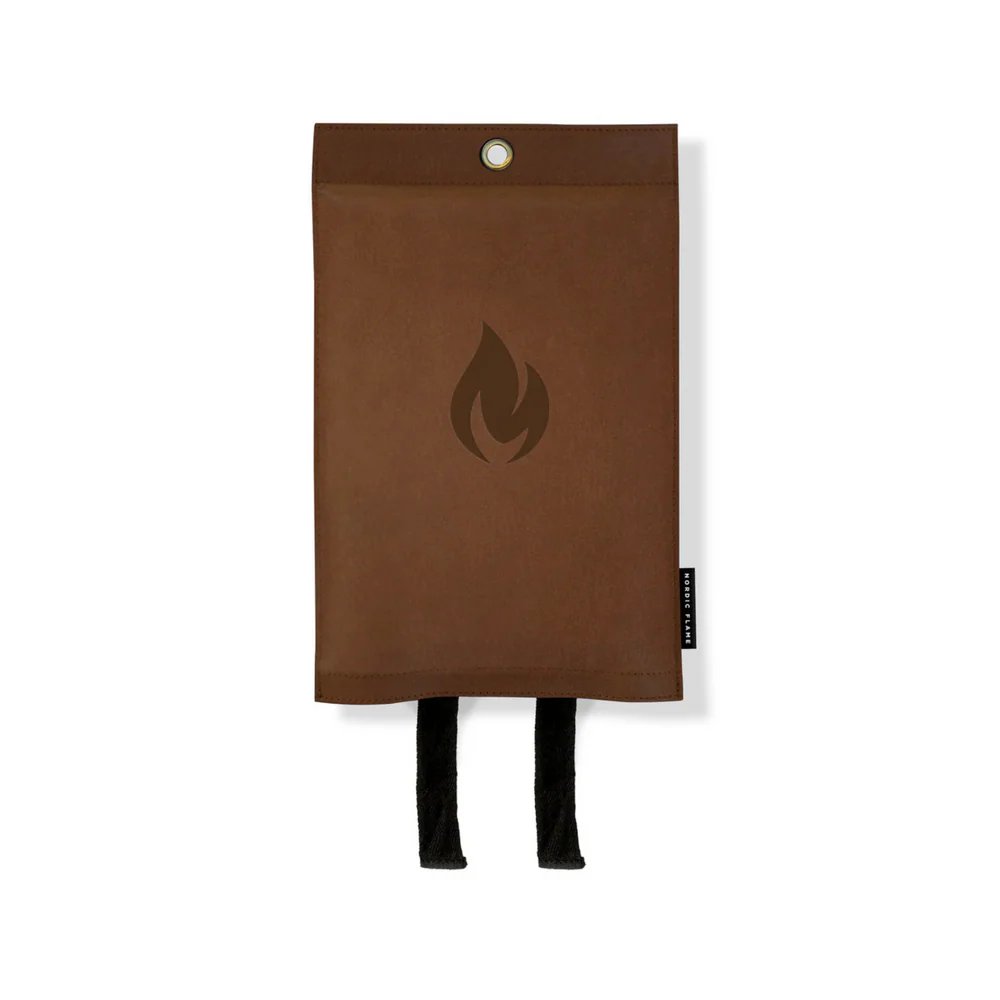 Manta ignífuga leather edition acabamento couro castanho escuro