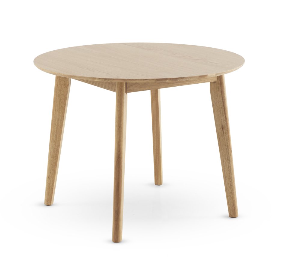 Mesa redonda com 100cm de diâmetro, pés em madeira de seringu, 100x100x75cm