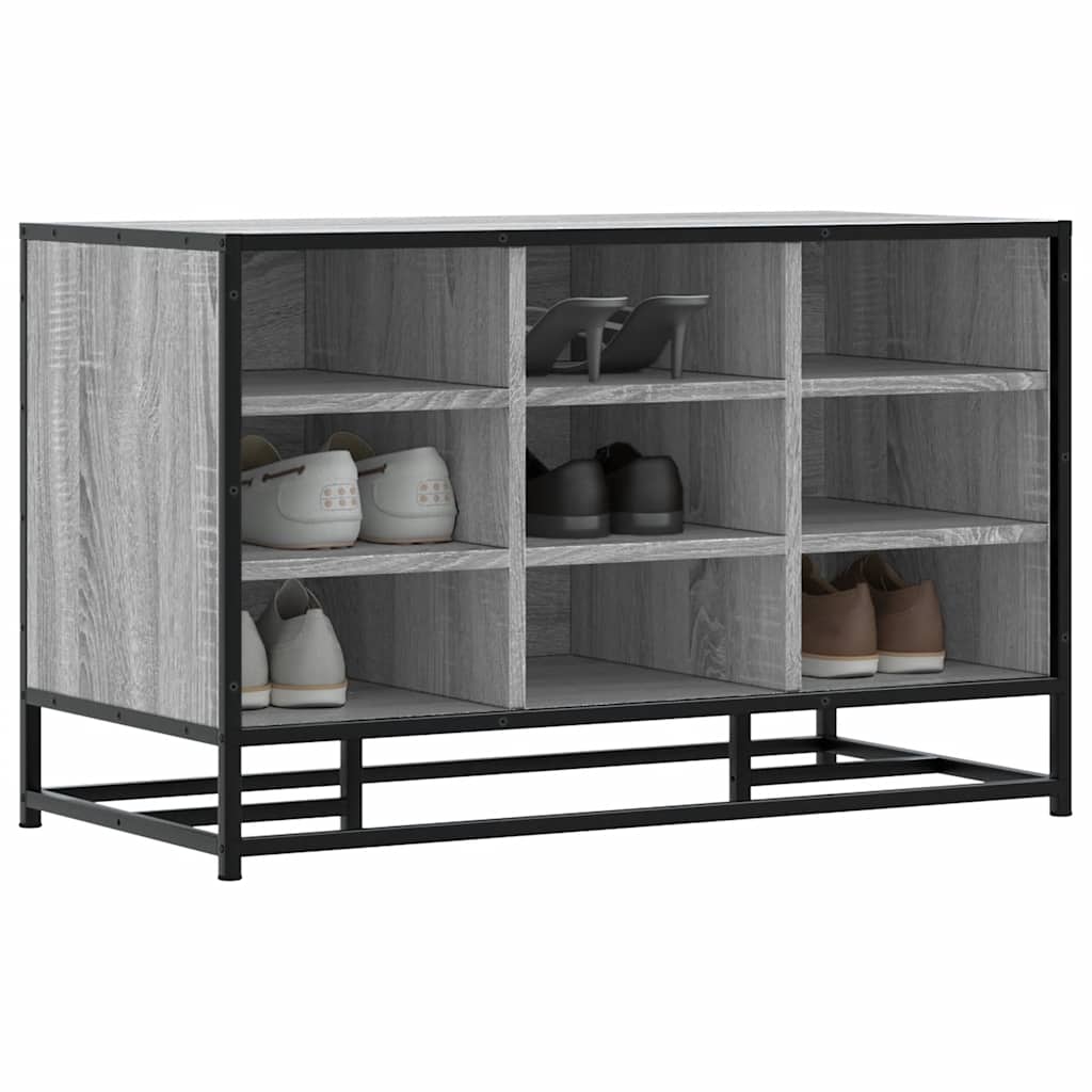 Banco para calçado sonoma 84x40x53,5 cm madeira metal cinzento wf691836