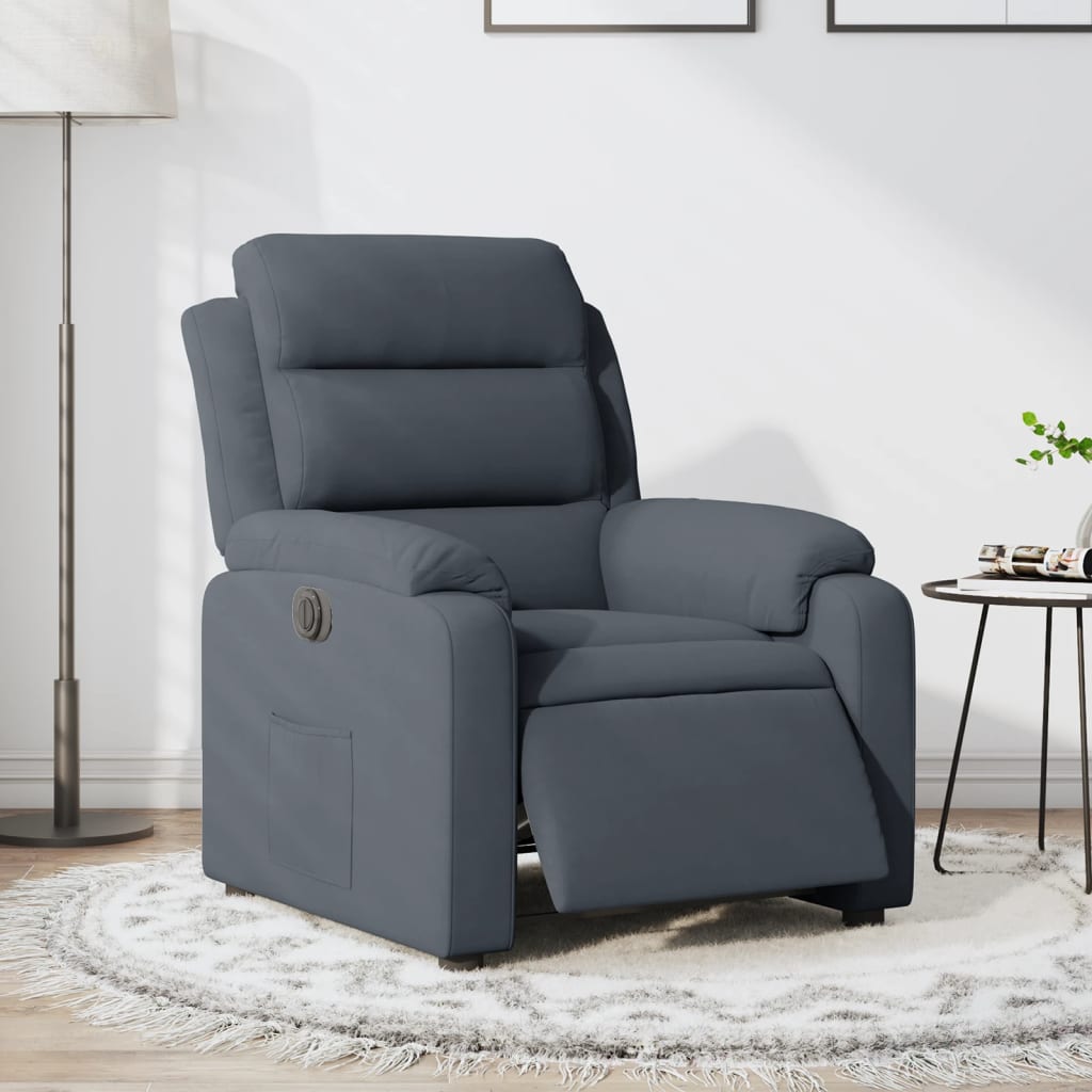 Poltrona reclinável elétrica veludo cinzento-escuro ewg1850