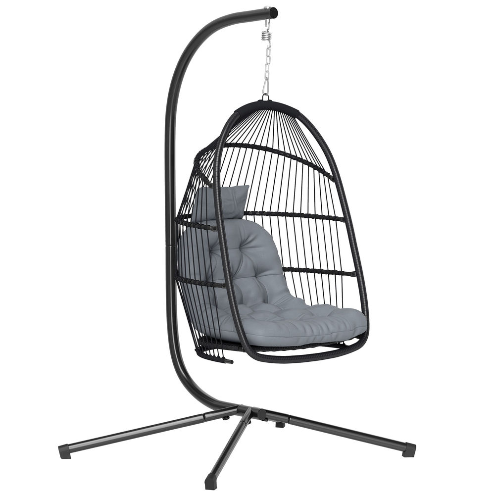 Cadeira suspensa 107x100x196 cm aço, pe color gris Outsunny