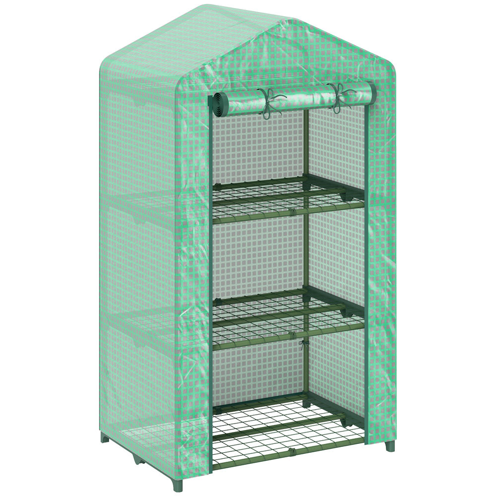Estufa de jardim 69x49x125 cm metal, pe color verde Outsunny