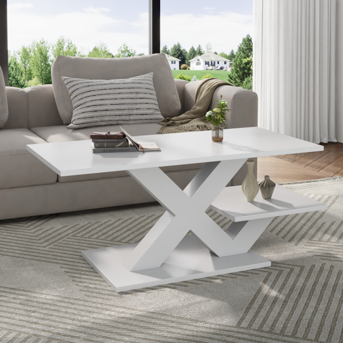 Mesa de centro branca brilho alto x 45x100x48cm