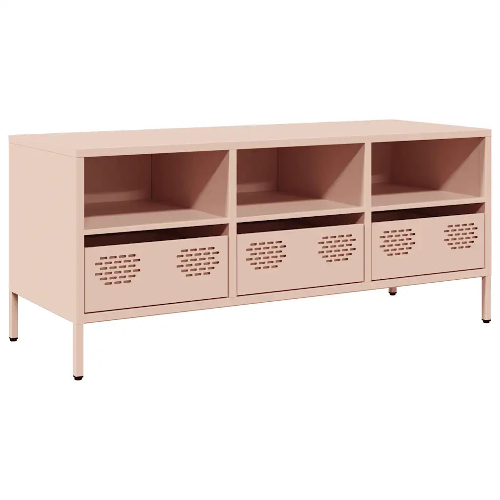 Móvel de tv - helloshop26 - móvel de tv industrial rosa 101,5x39x43,5 cm -