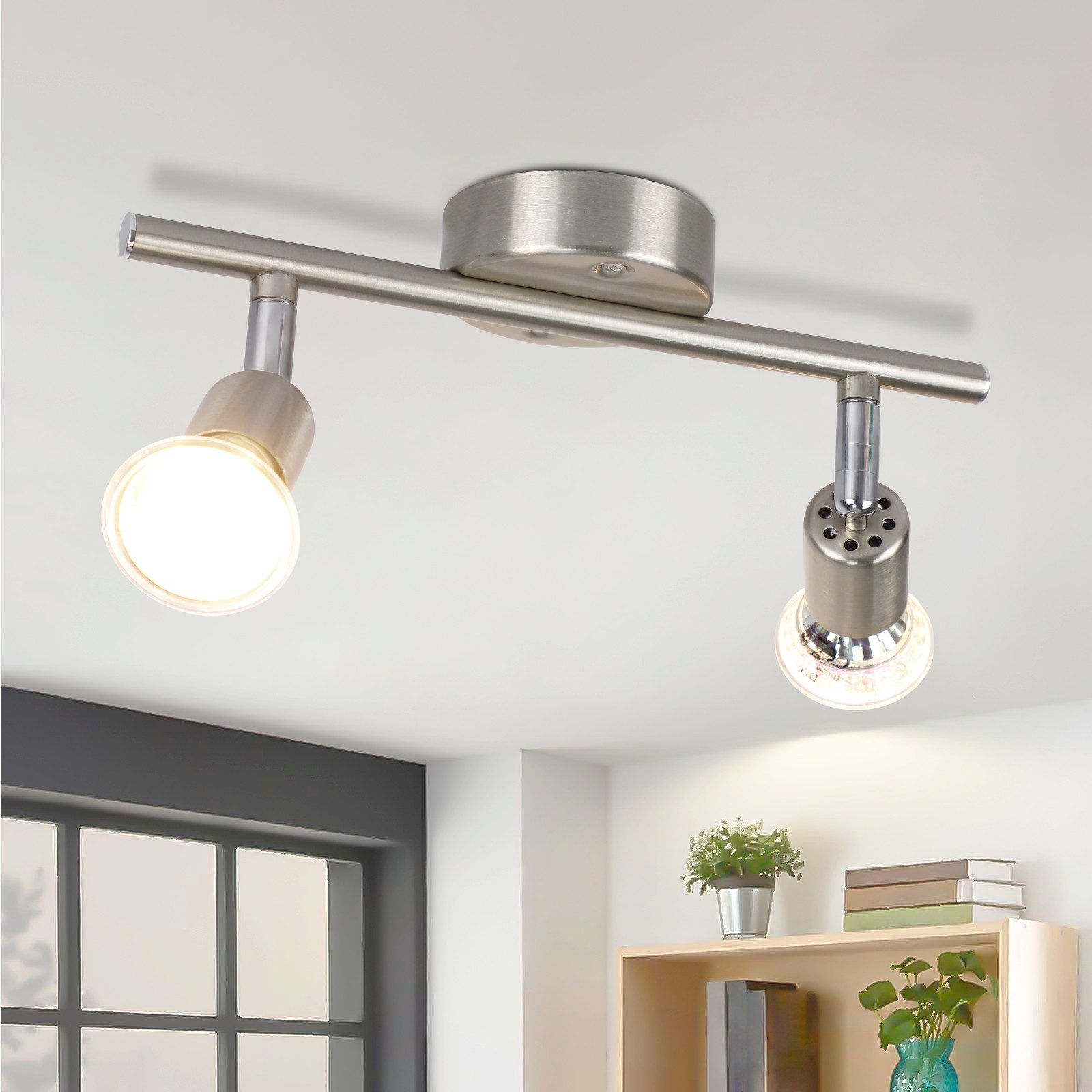 Nettlife luminária de teto prata gu10 26x15