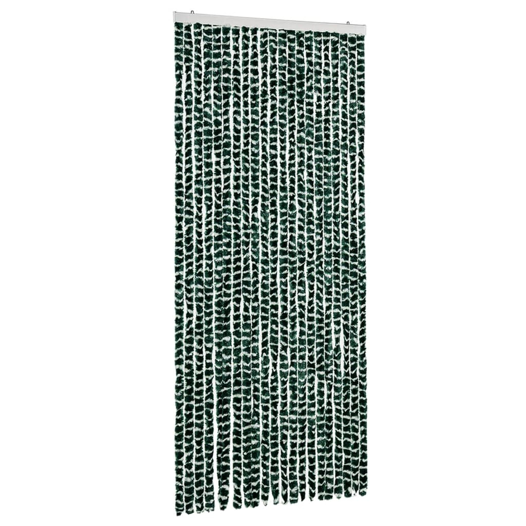 Cortina anti-insetos 90x220 cm chenille verde e branco