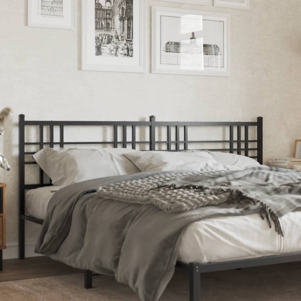 Cabeceira de cama 200 cm metal preto ptob1025