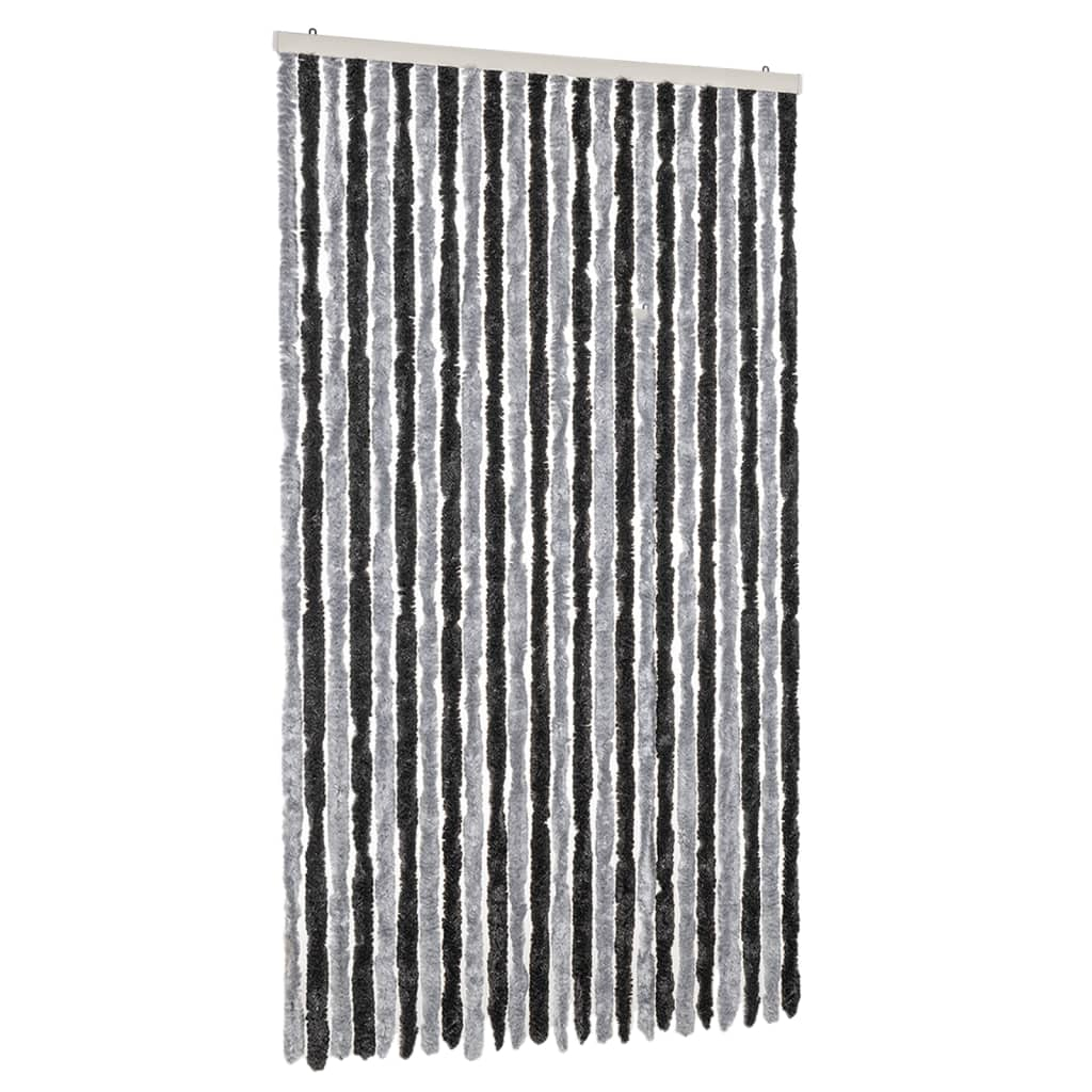 Cortina anti-insetos 100x220 cm chenille cinzento e preto