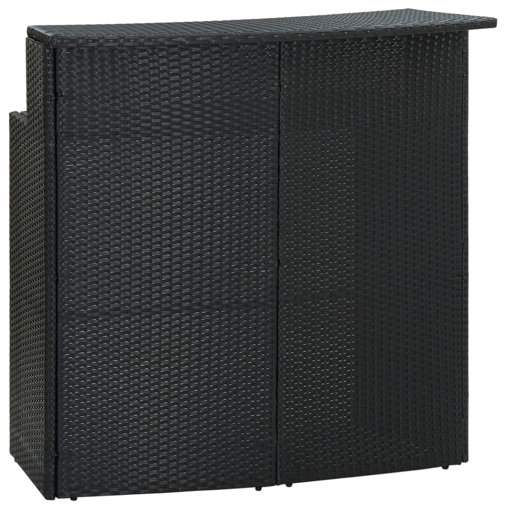 Mesa de bar para jardim 120x55x110 cm vime pe preto