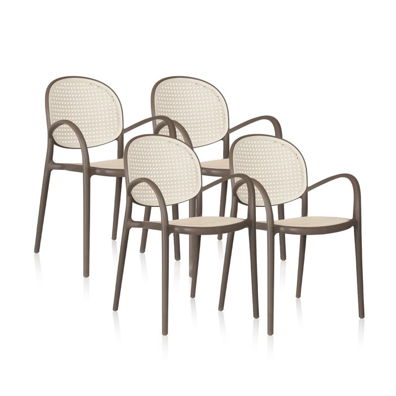 Pack 4 sillas de exterior klux arm