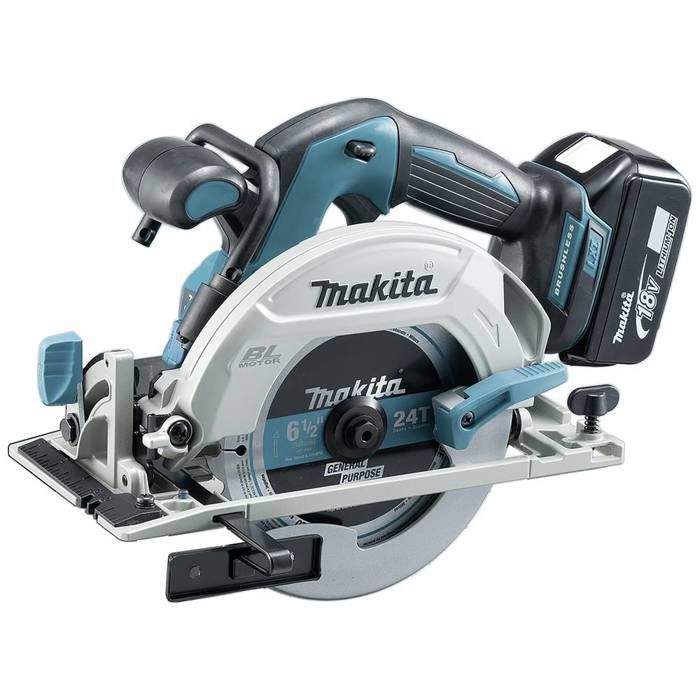 Serra circular 18 v li-ion 5 ah ø 165 mm Makita - 2 baterias, carregador, e