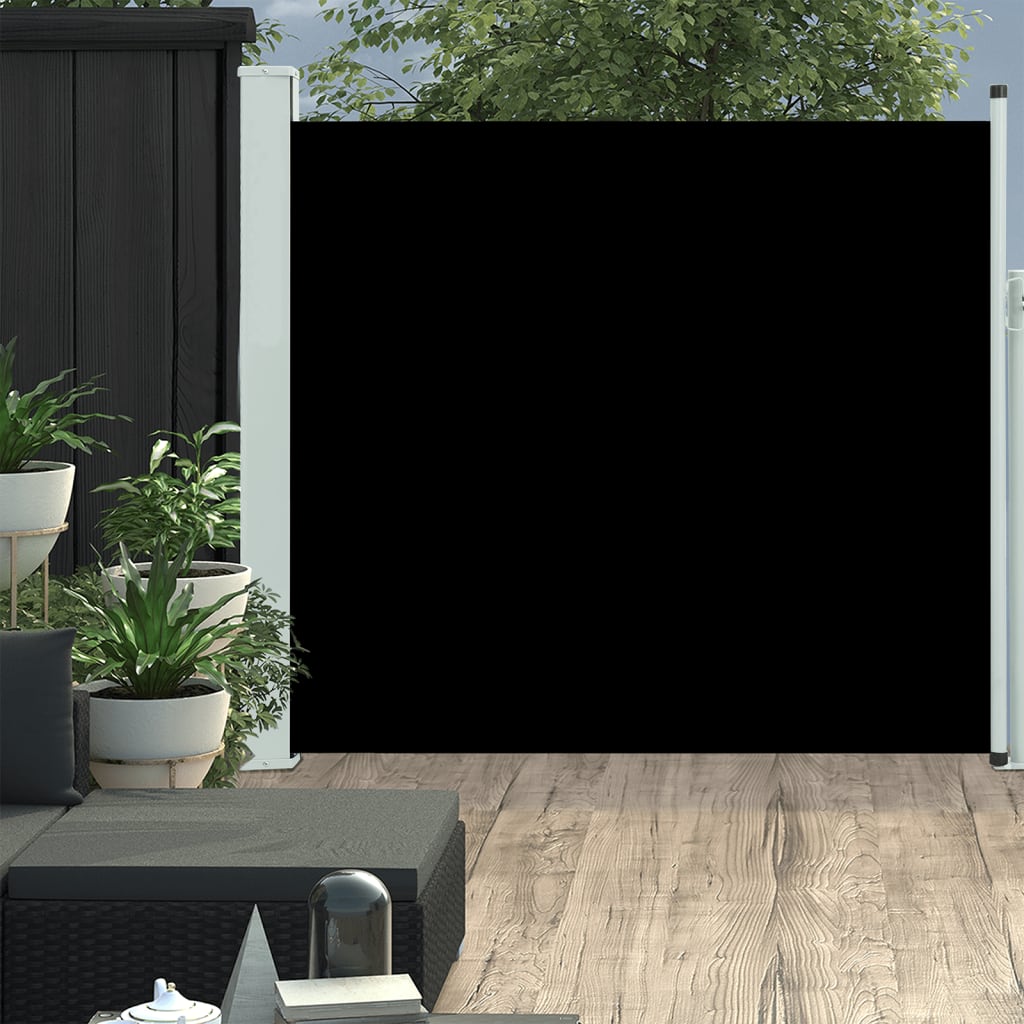 Toldo lateral retrátil para pátio 170x300 cm preto egw840264