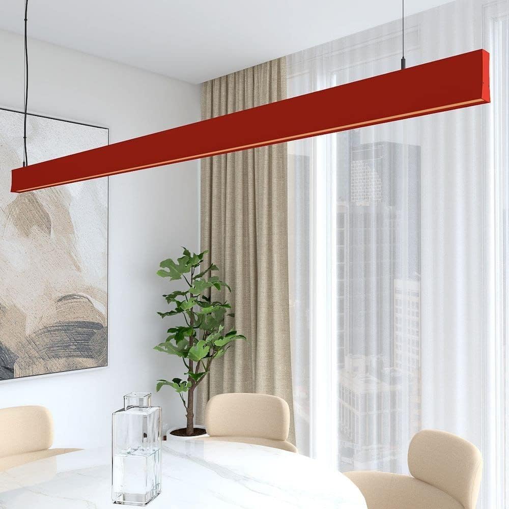 Lámpara lineal techo colgante rojo 2 metros 4000k luz natural