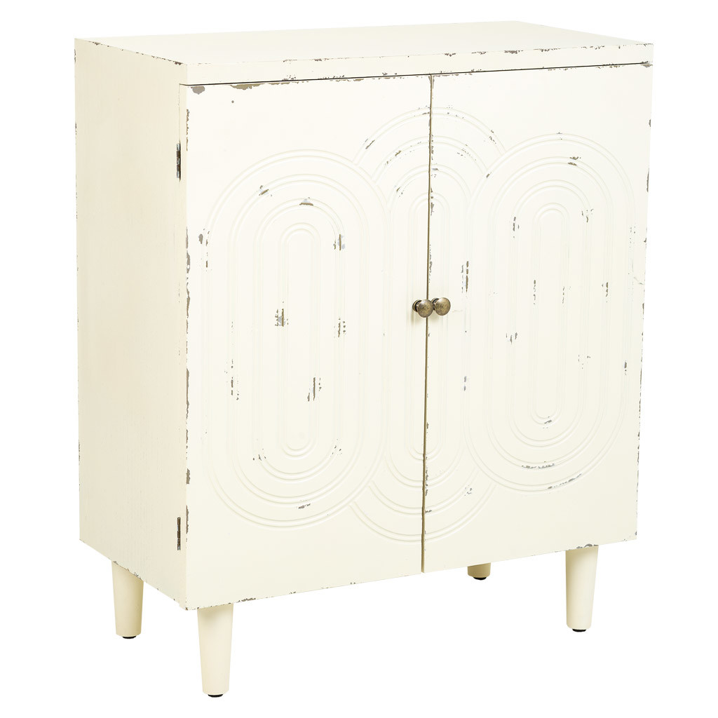 Aparador de madeira com 2 portas, cor branca, medidas 35x70x84cm