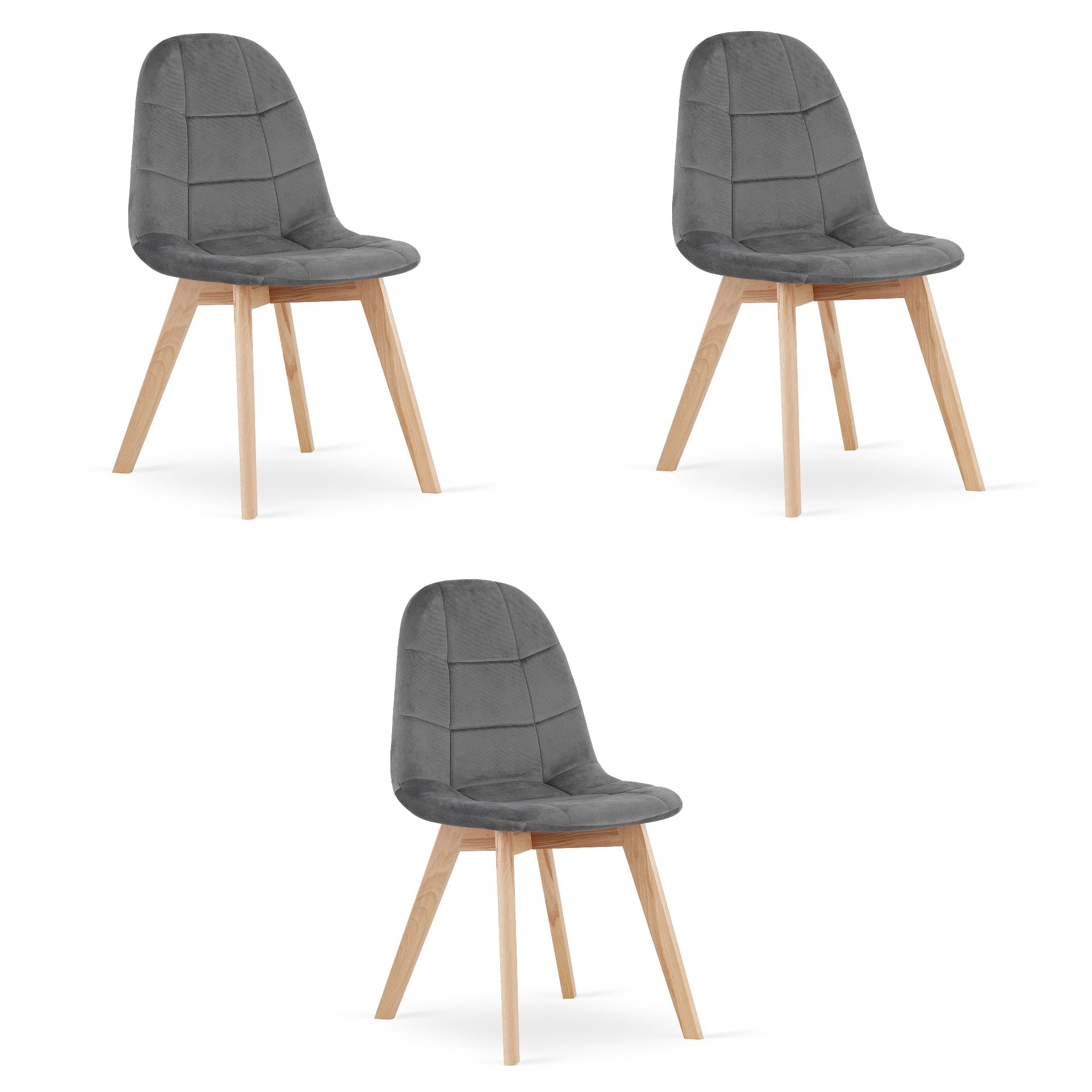 Valora nuuc veludo cinza escuro ergonômica x3