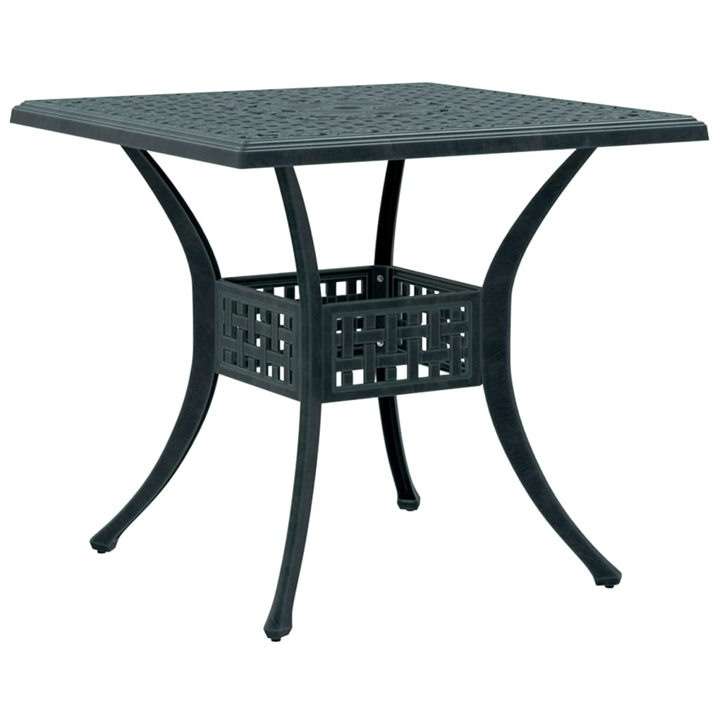 Mesa de jardim 80x80x75 cm alumínio fundido verde