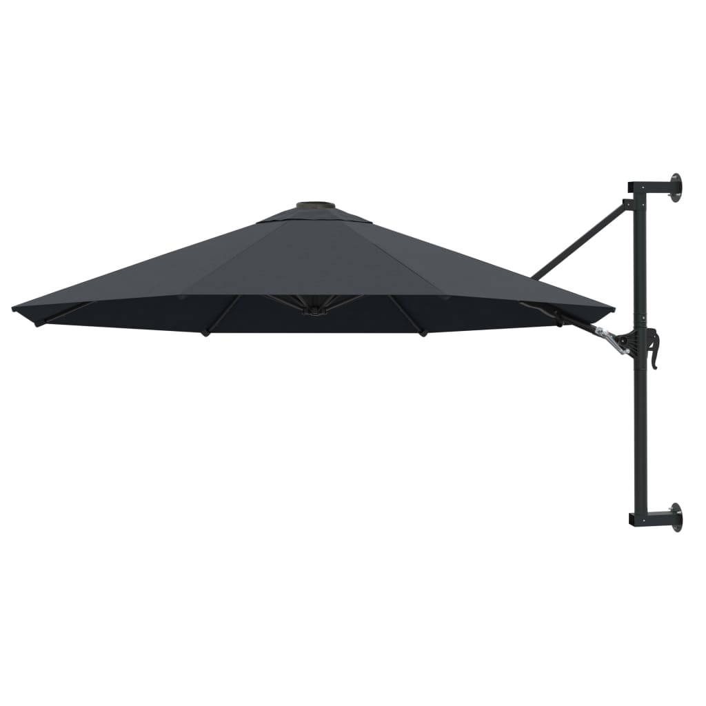 vidaXL sombrilla de pared con barra de metal antracita 300 cm