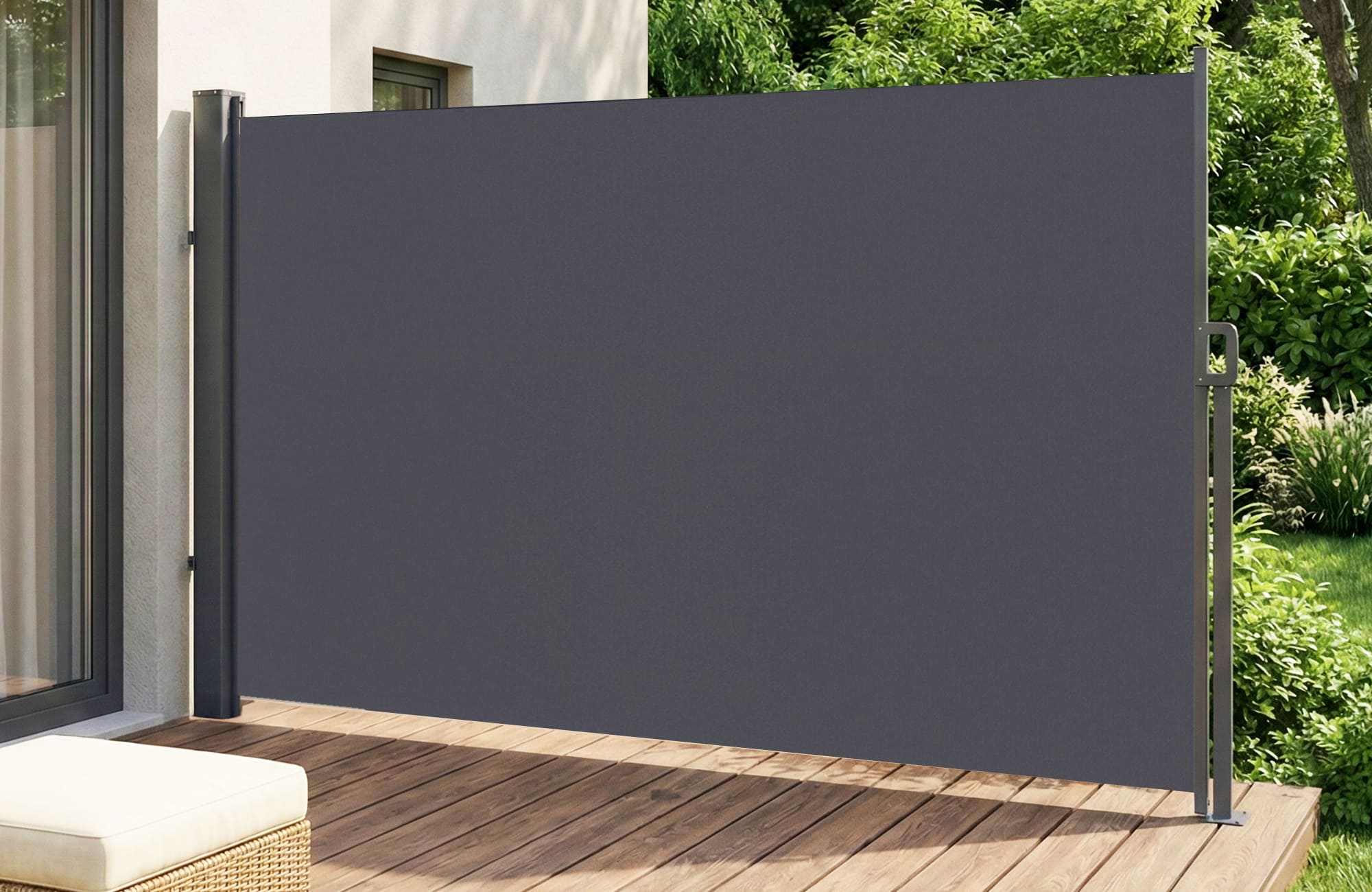 Para-vento lateral retrátil para exterior pilat 5x1,6 m, cinza