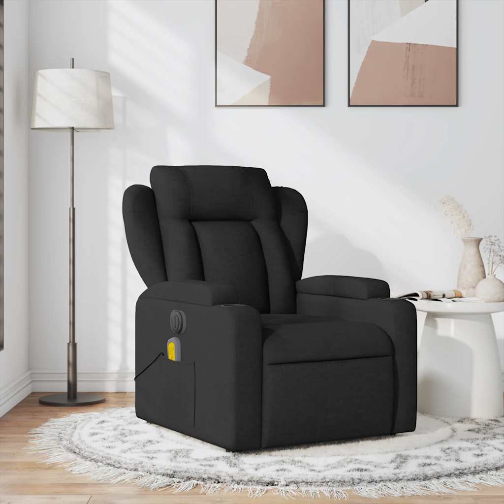 Poltrona de massagens reclinável tecido preto ewg9047