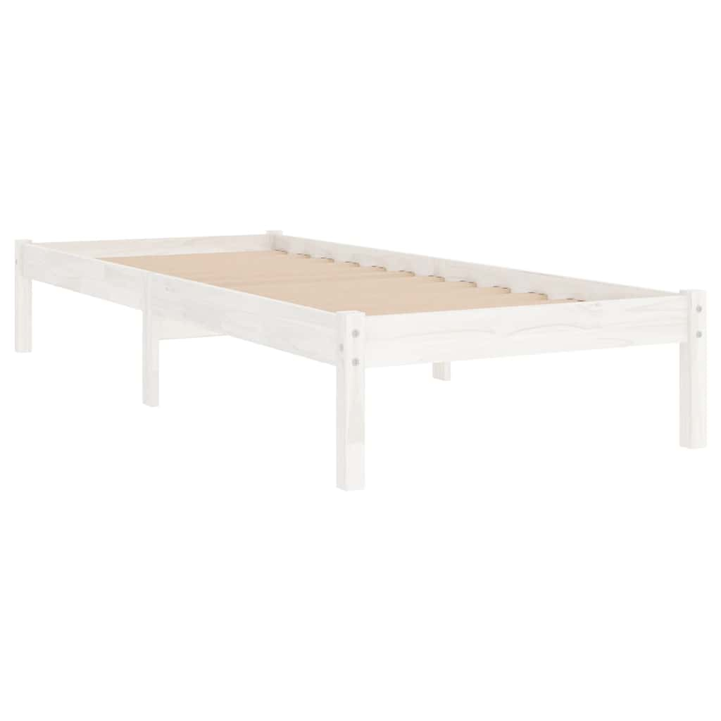 vidaXL estructura de cama individual pequeña sin colchón madera blanco
