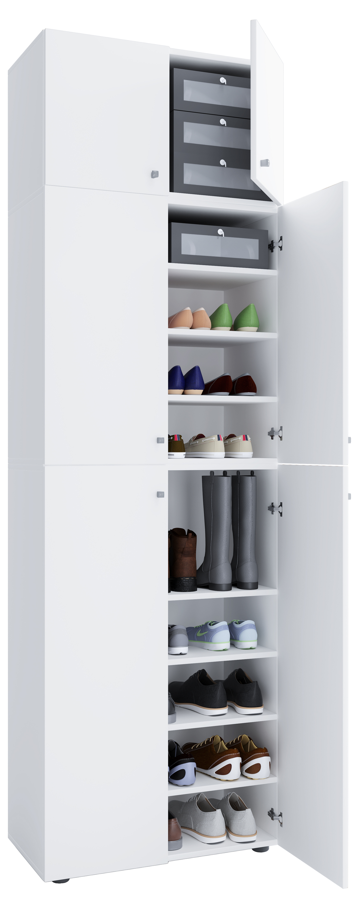 Armario de zapatos lona blanco al. 223 x an. 70 x p. 39 cm