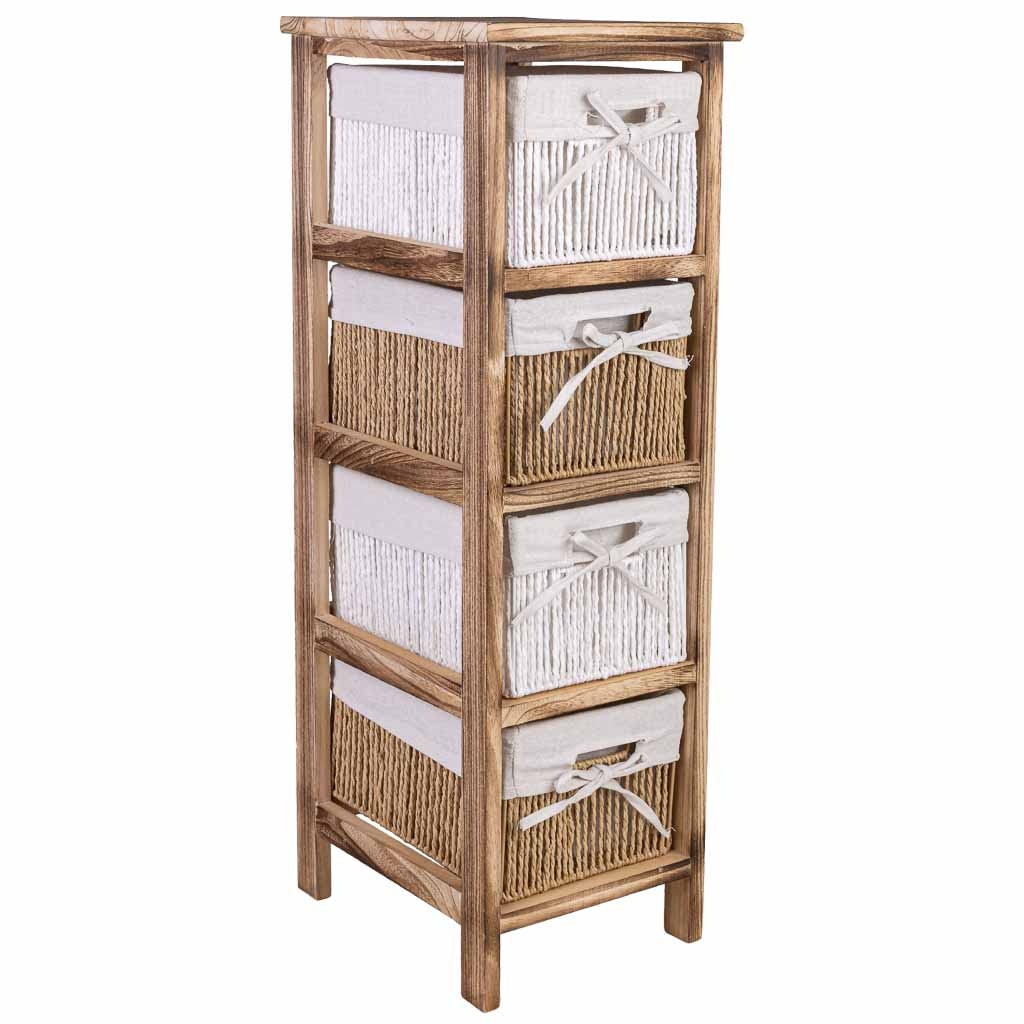 Chiffonier de madeira castanho 26x32x81 cm